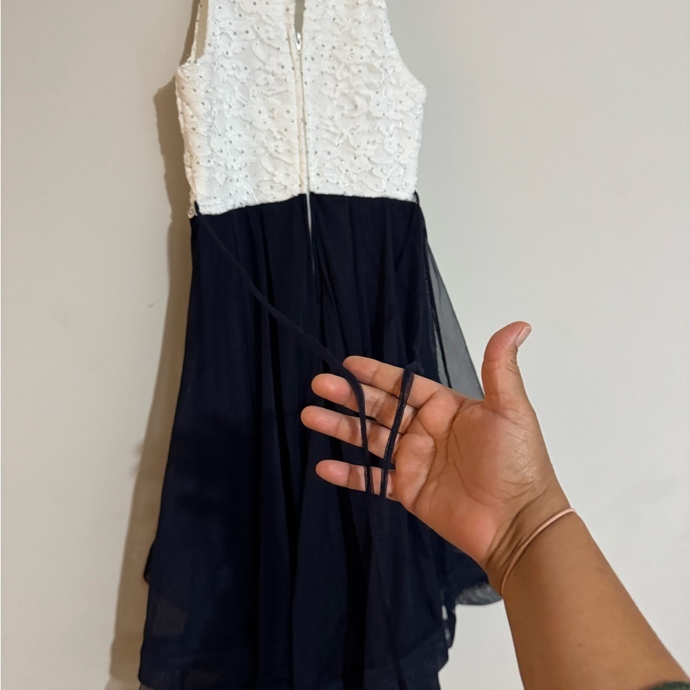 Speechless White and Navy Formal Kids Dress - Picture 11 of 13